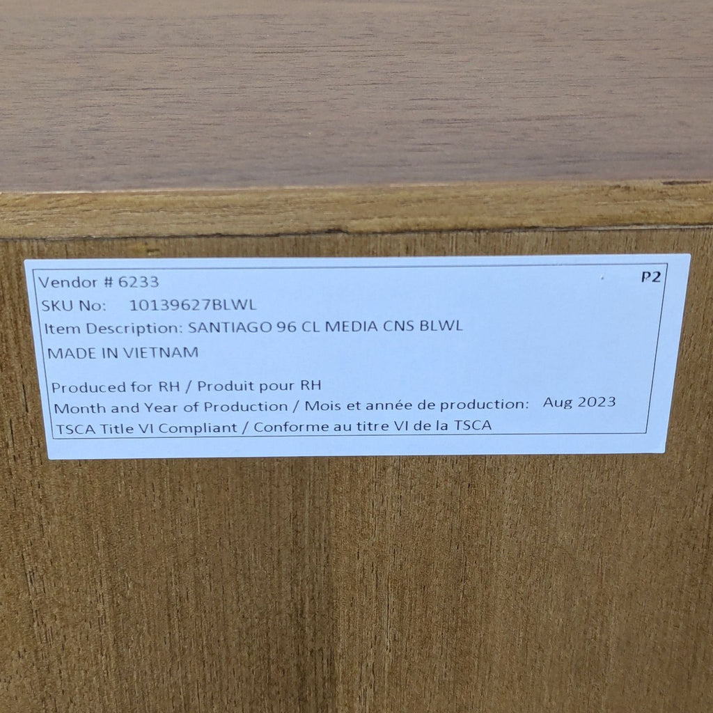 Restoration Hardware Santiago Media Console - Accepted Offer (27.68% discount)