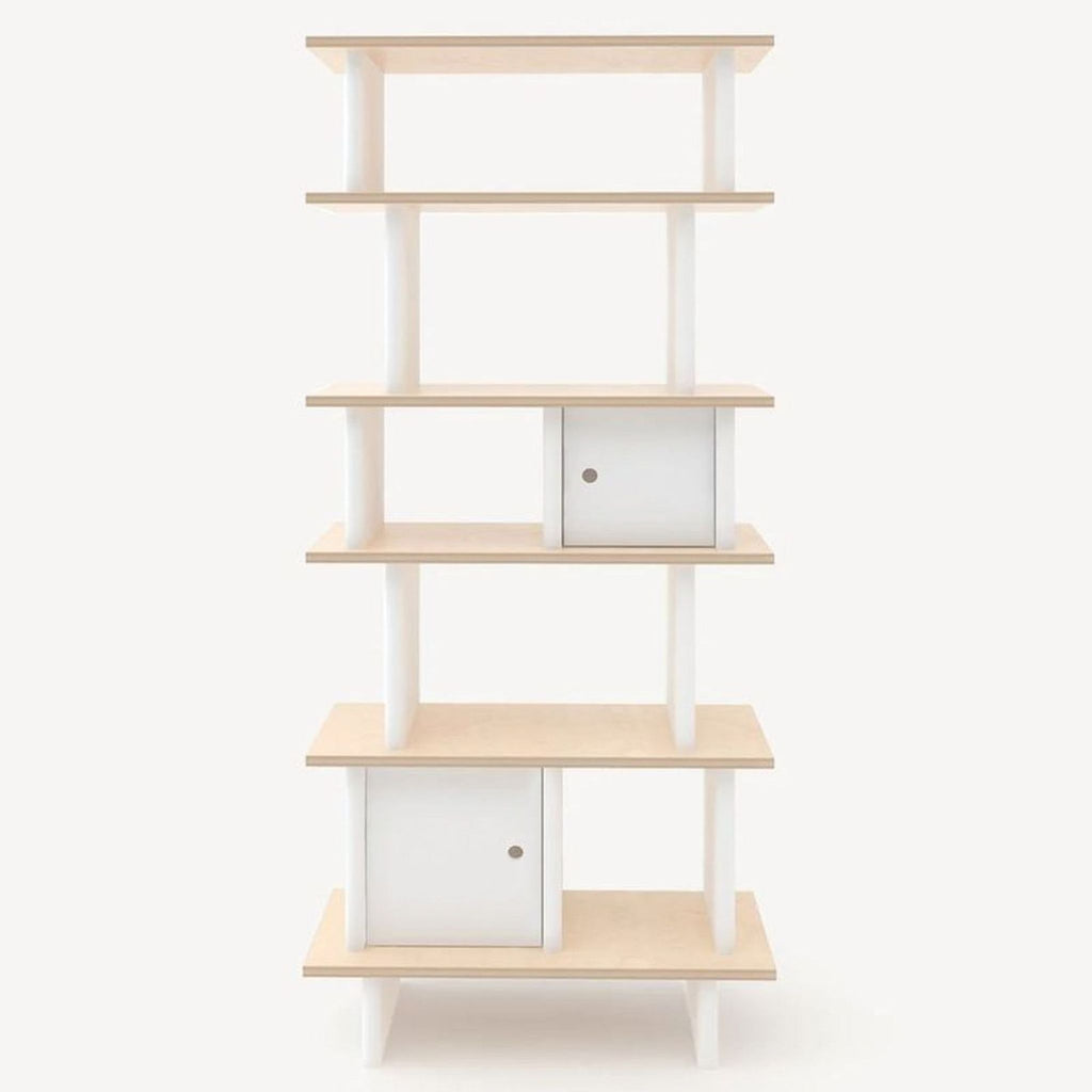 Oeuf Modern Bookshelf with White & Natural Wood Finish, 5 Shelves - Accepted Offer (33.67% discount)