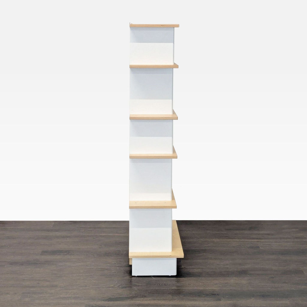 Oeuf Modern Bookshelf with White & Natural Wood Finish, 5 Shelves - Accepted Offer (33.67% discount)