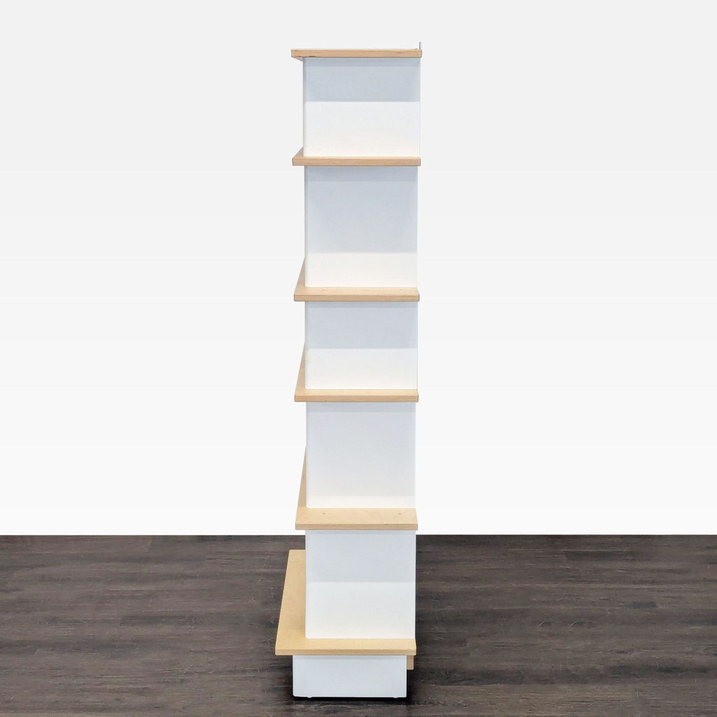 Oeuf Modern Bookshelf with White & Natural Wood Finish, 5 Shelves - Accepted Offer (33.67% discount)