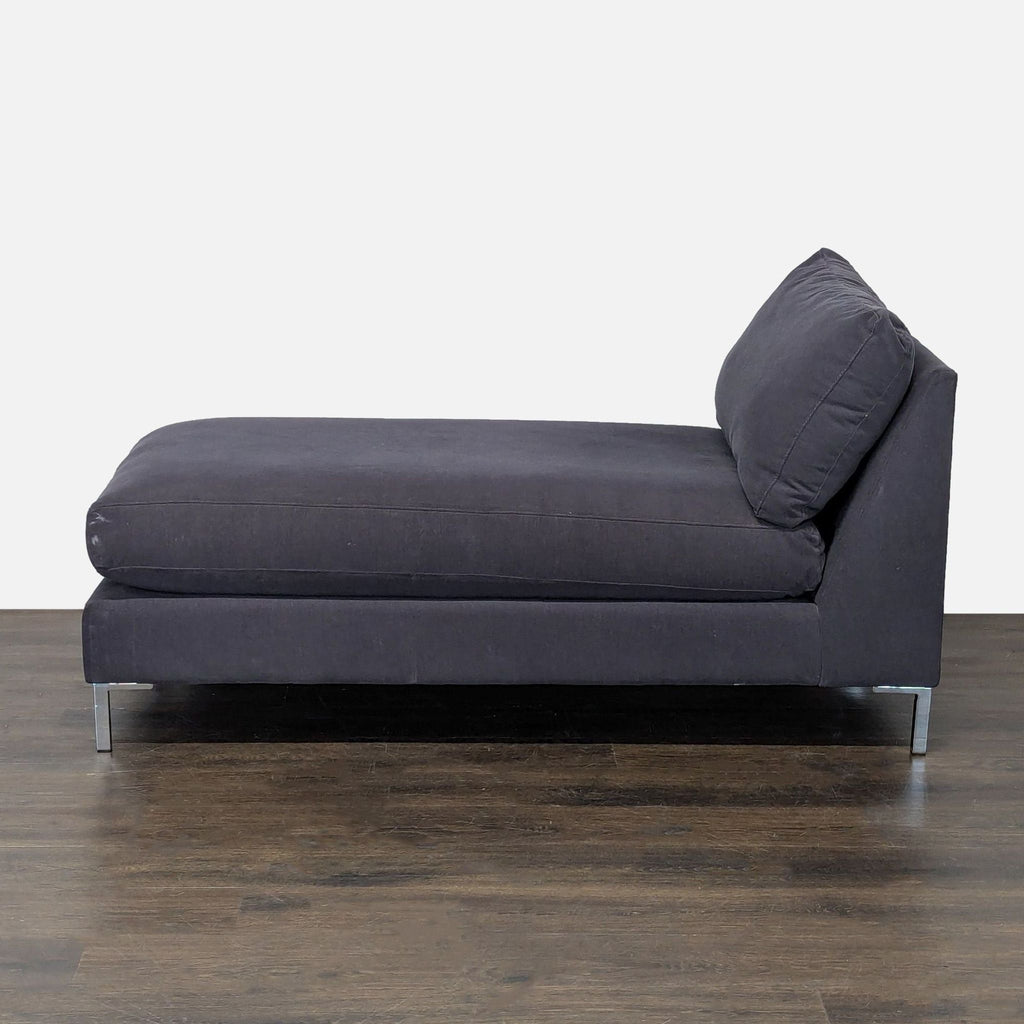 CB2 Modern Dark Gray Chaise Lounge Sofa