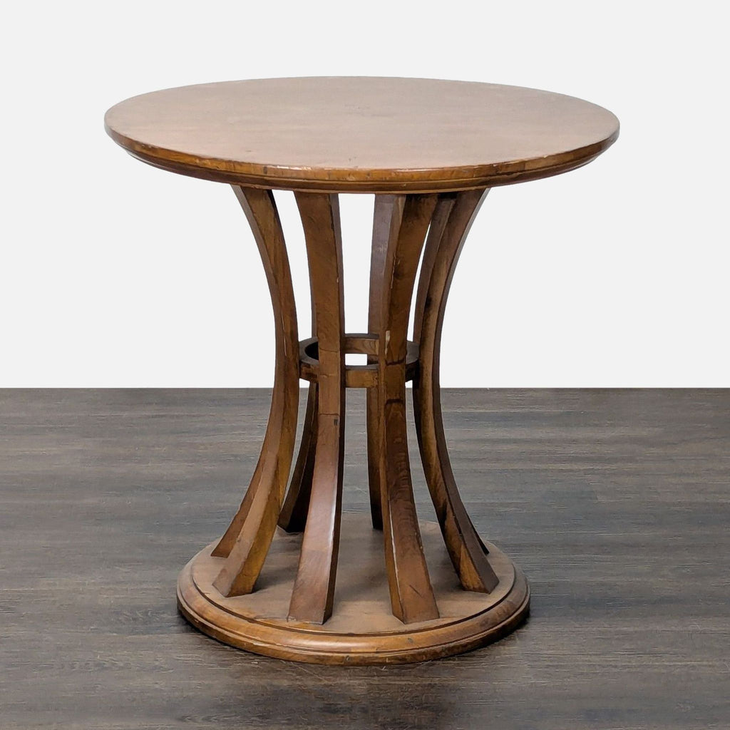 Crate & Barrel Round Wood End Table