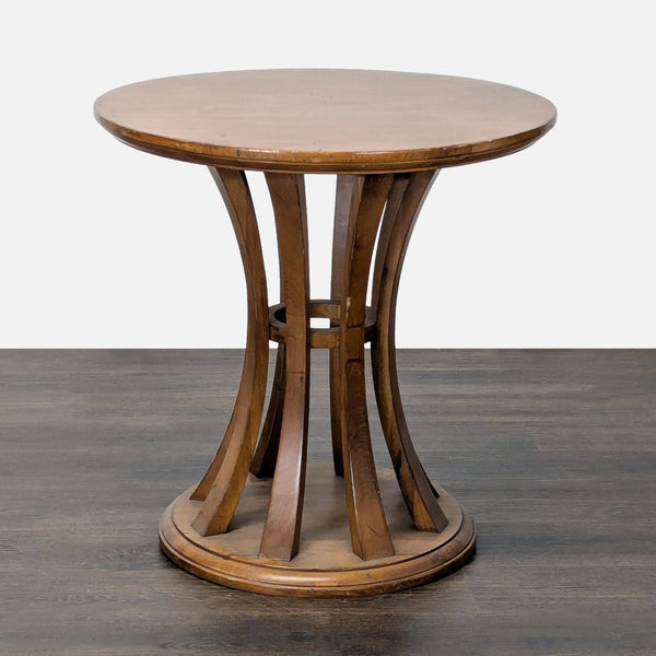 Crate & Barrel Round Wood End Table