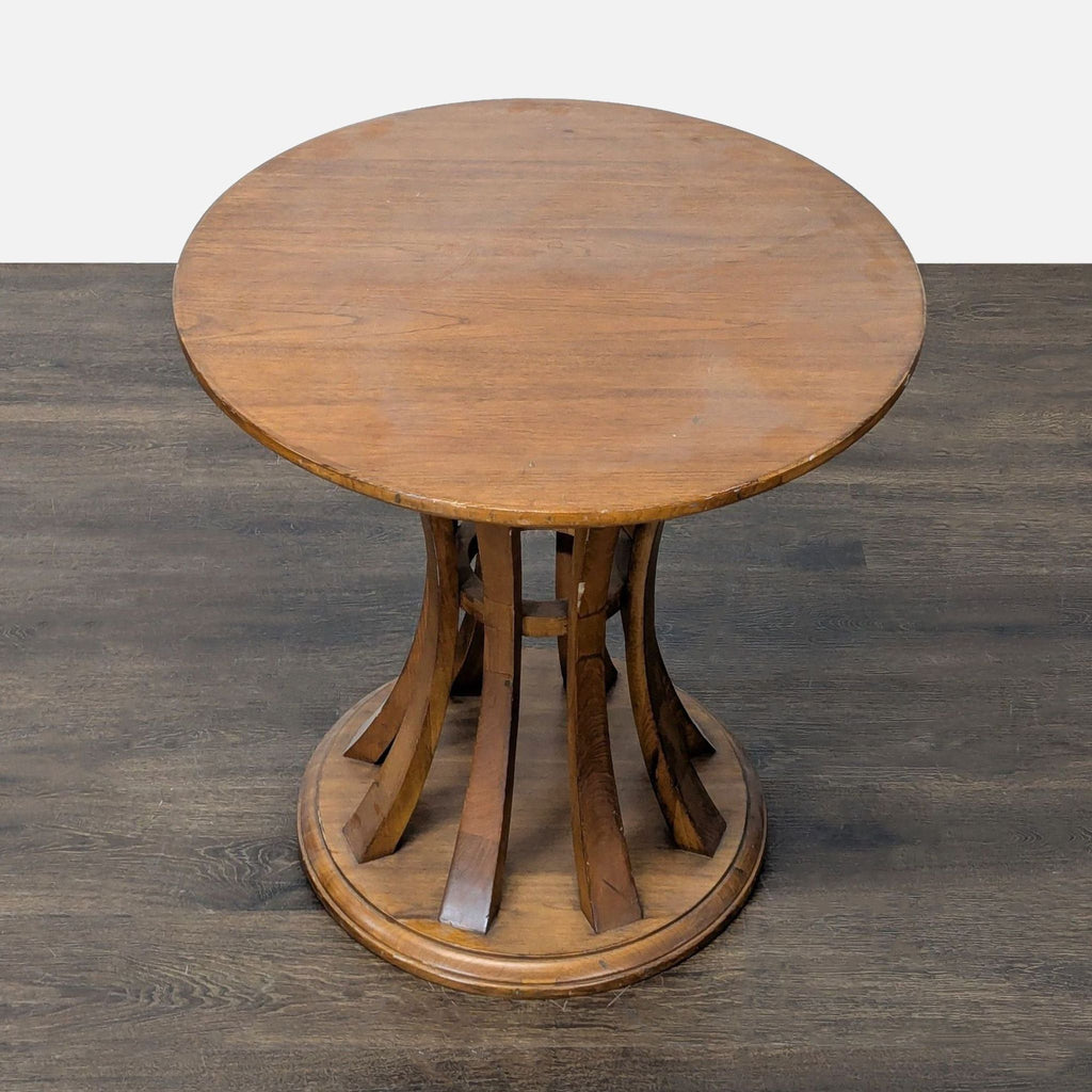 Crate & Barrel Round Wood End Table