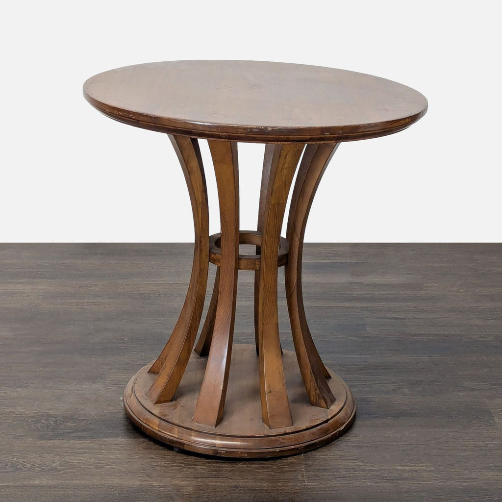 Crate & Barrel Round Wood End Table