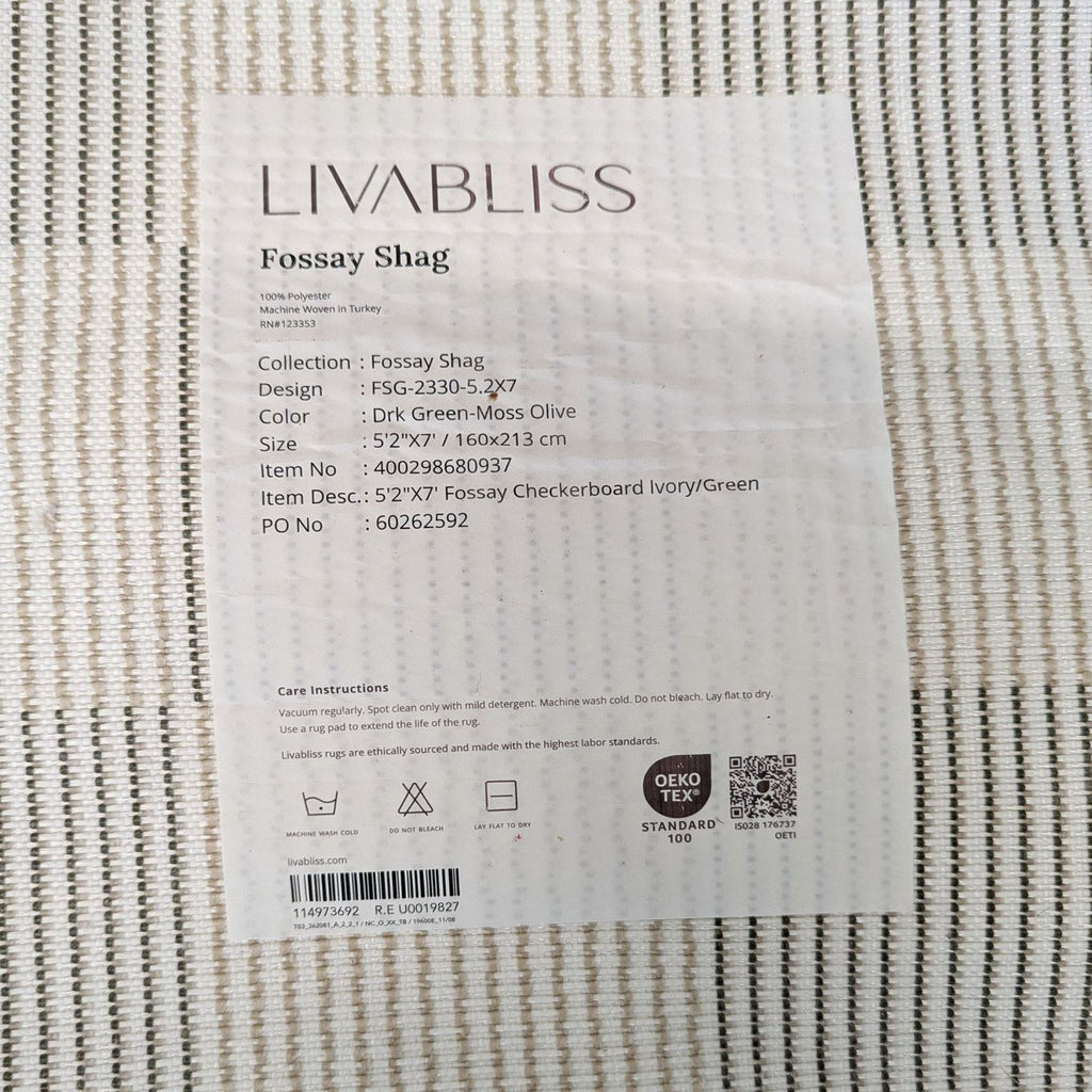 5'2" x 7' Fossay Checkerboard Rug