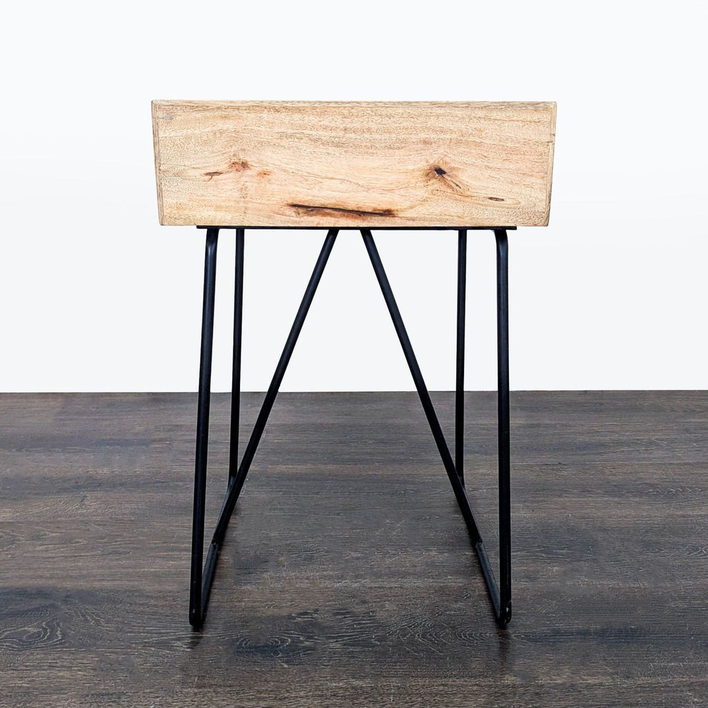 One Drawer Nightstand on Metal Base