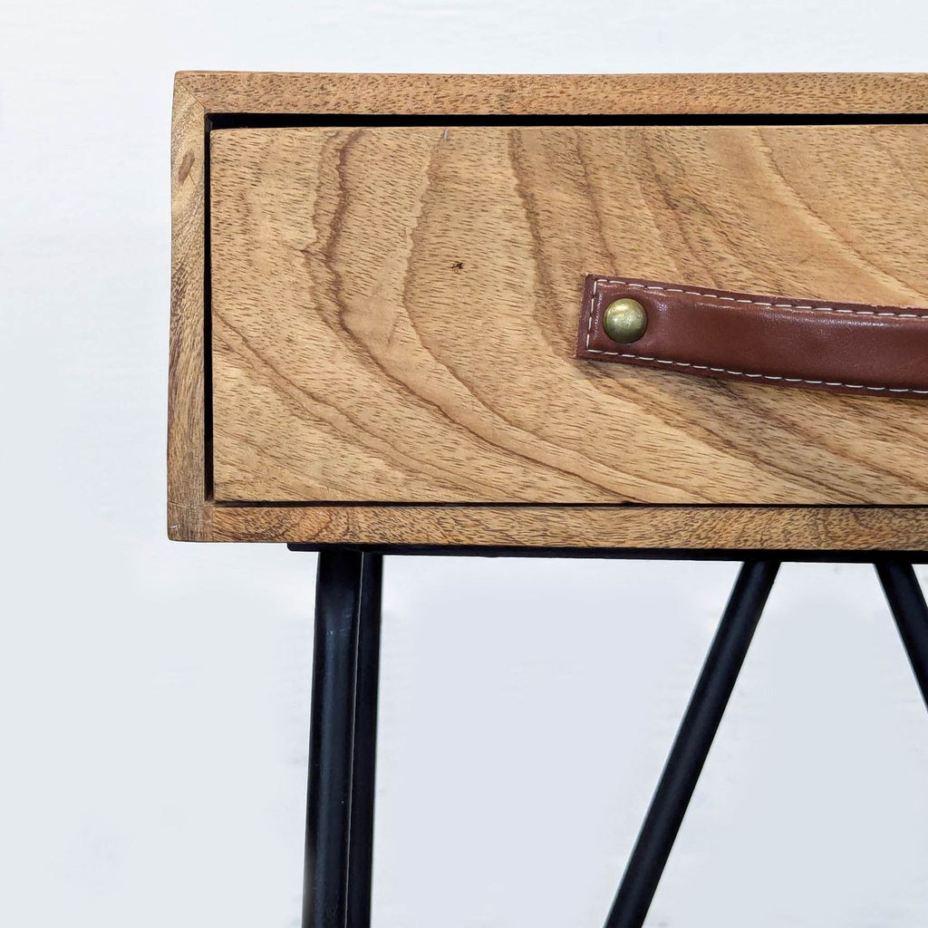 One Drawer Nightstand on Metal Base