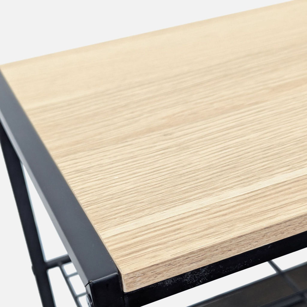Metal Shoe Rack with Wood Top