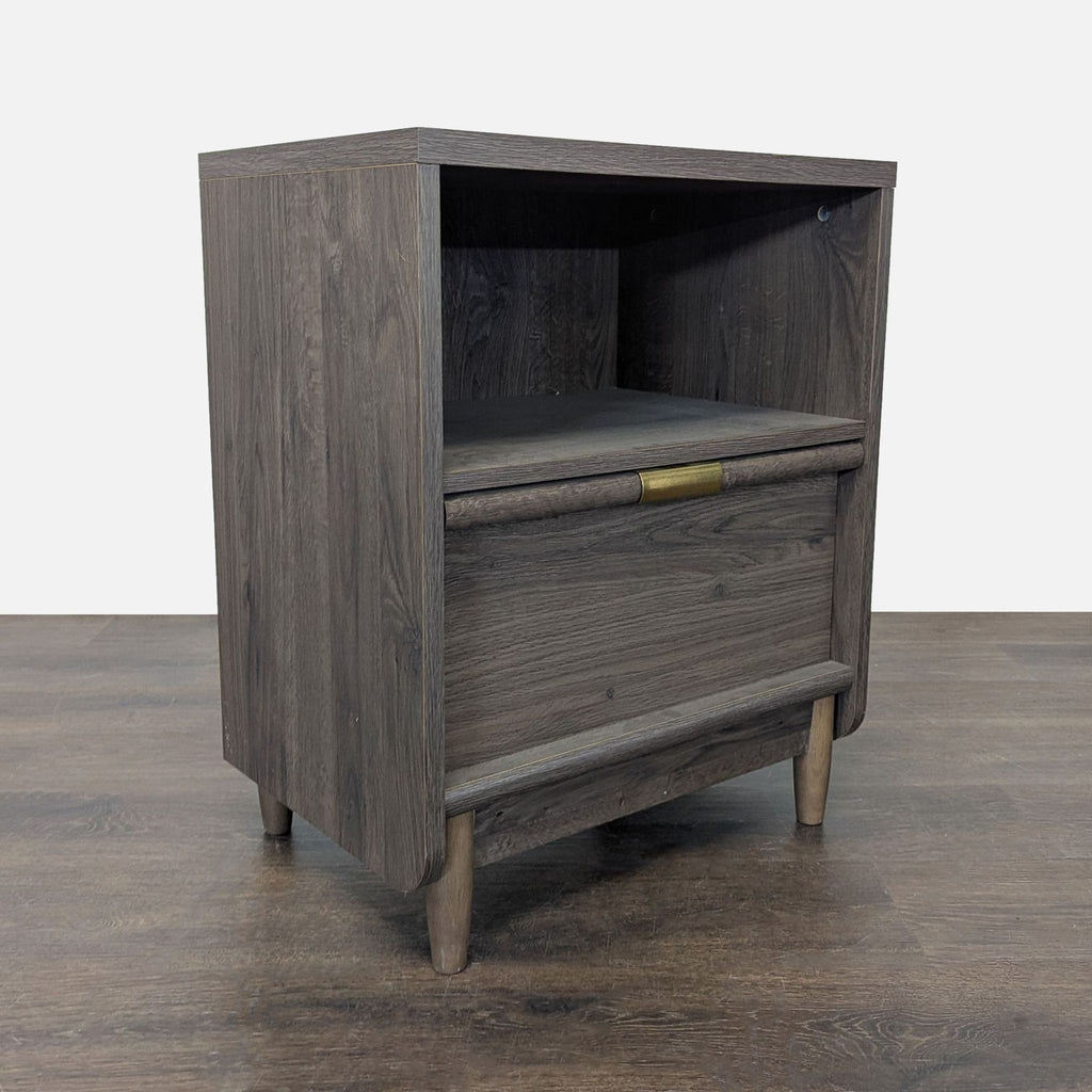 One Drawer Open Shelf Nightstand