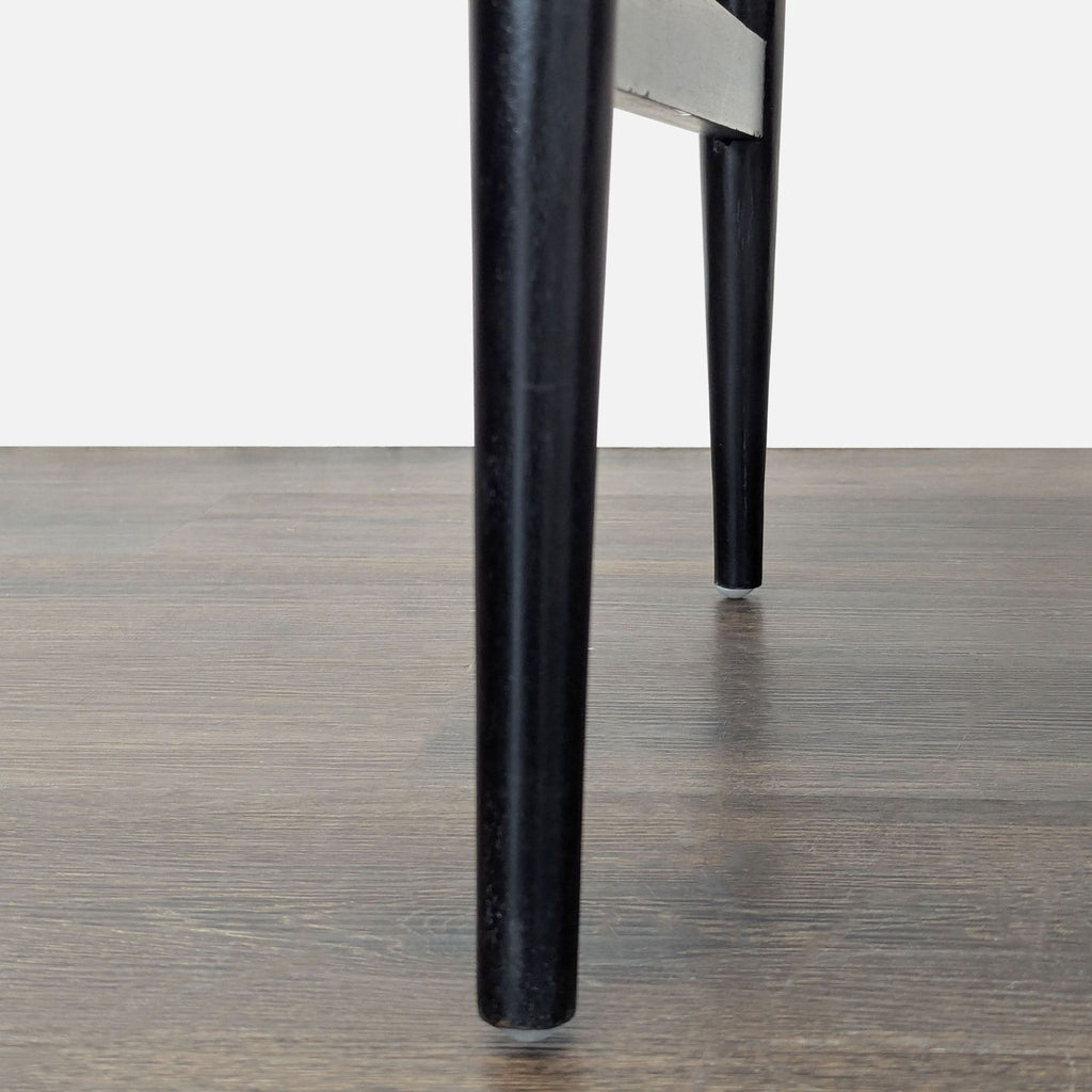 Modern High Back Black Ladder Chair with White Cushion Seat