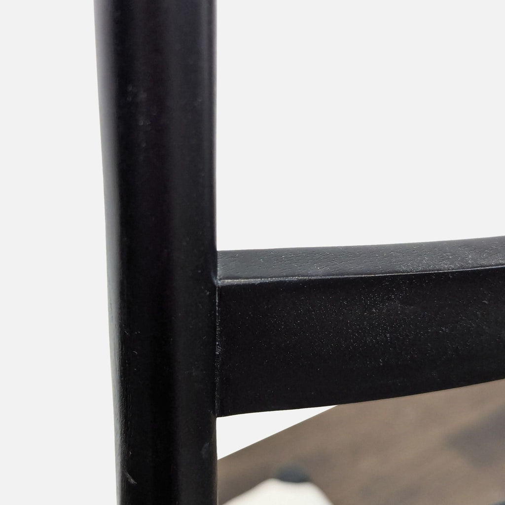 Modern High Back Black Ladder Chair with White Cushion Seat