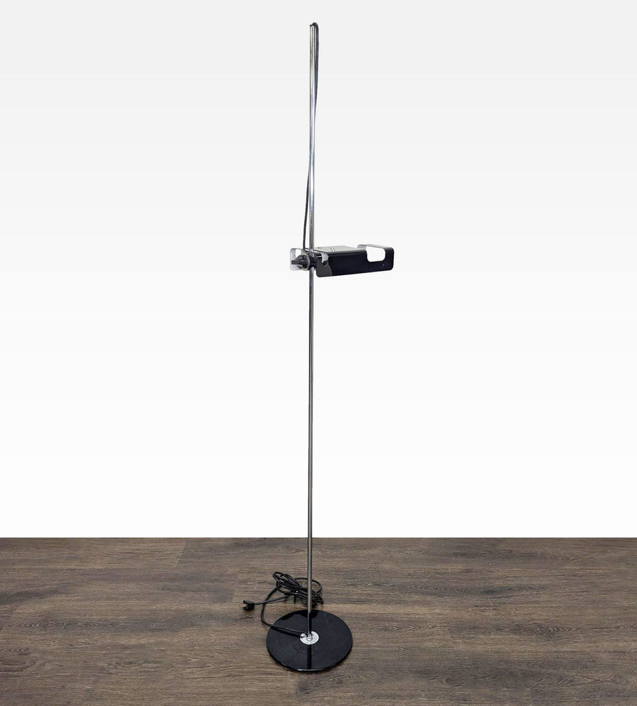 Joe Colombo for Oluce Vintage Chrome and Black Floor Lamp