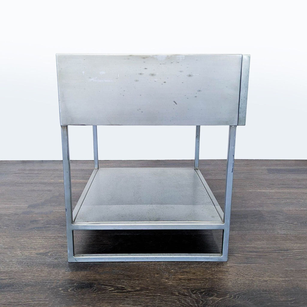CB2 Proof One Drawer Metal Nightstand with Shelf