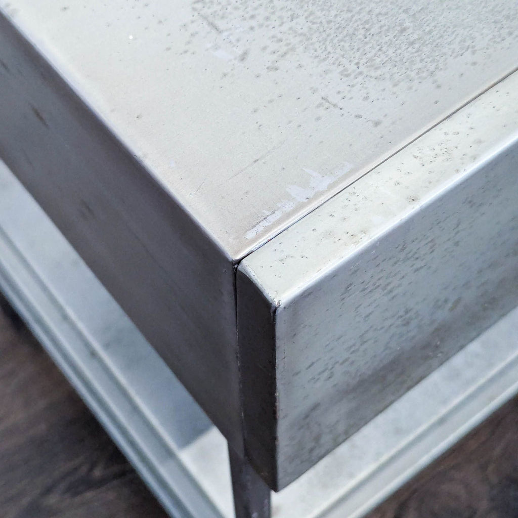 CB2 Proof One Drawer Metal Nightstand with Shelf