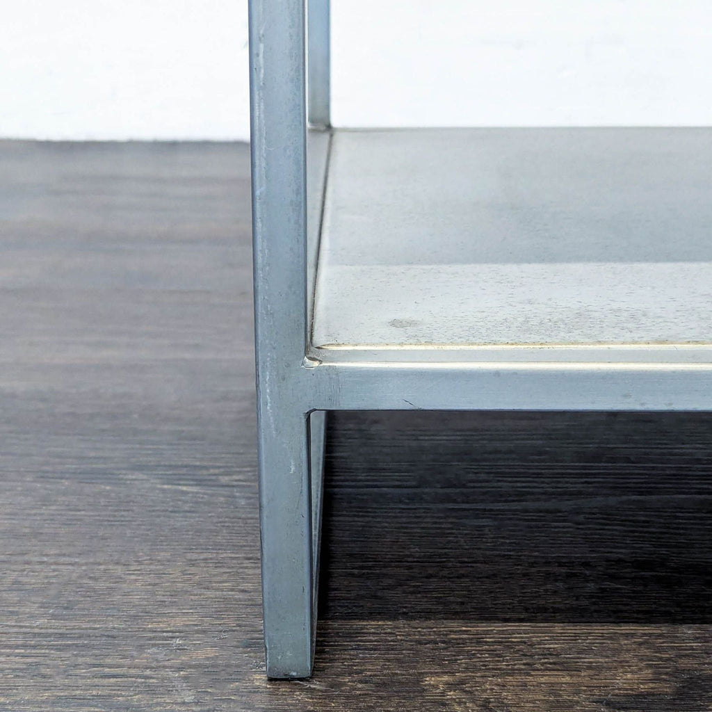 CB2 Proof One Drawer Metal Nightstand with Shelf