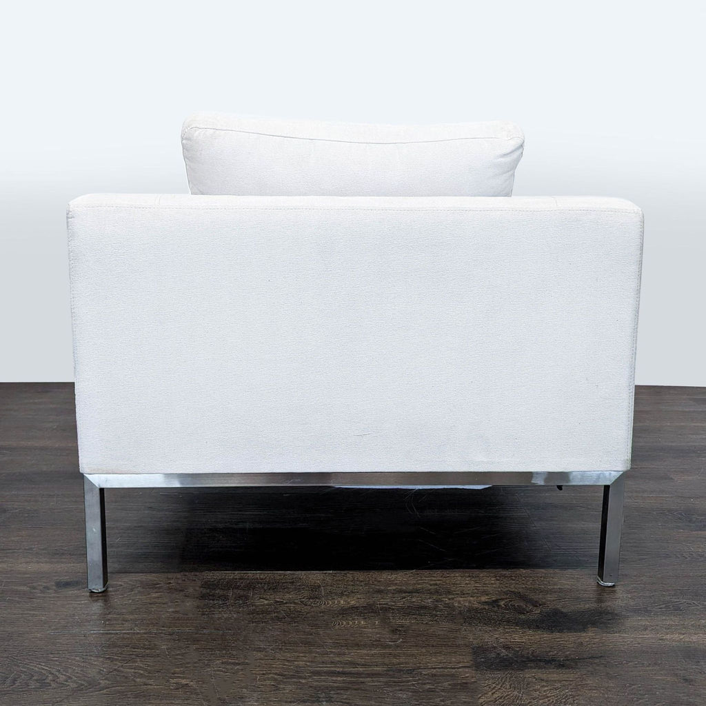 Modern White Lounge Chair with Metal Legs