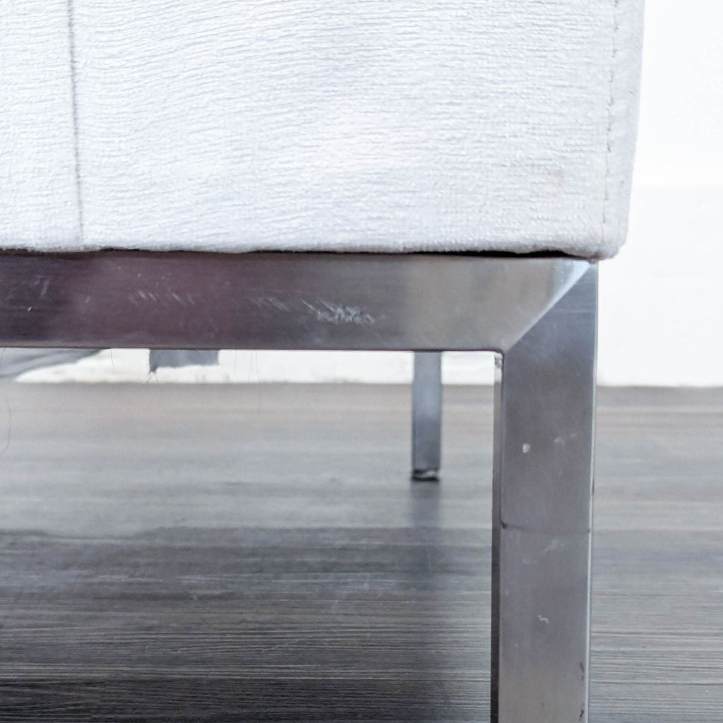 Modern White Lounge Chair with Metal Legs