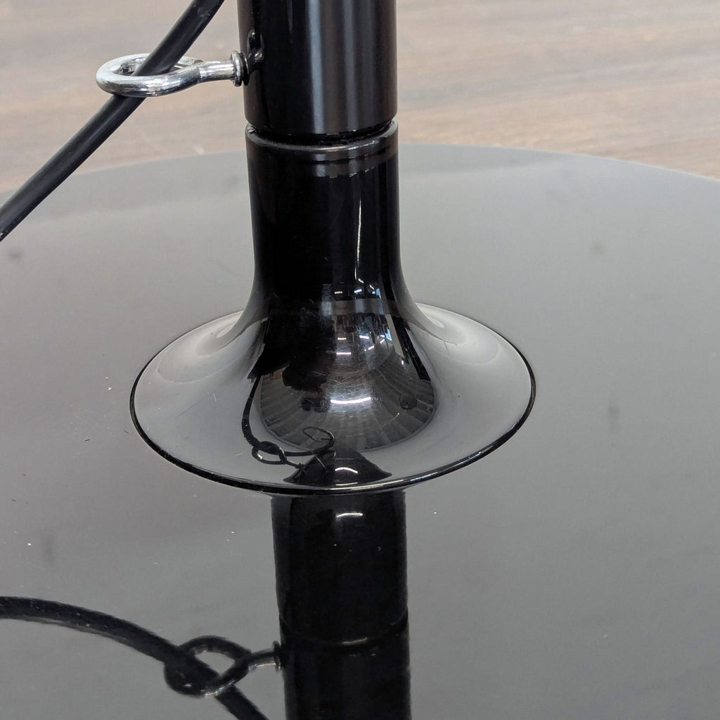 Oluce Coupe Modern Arc Floor Lamp with Black Dome Shade- Non Working