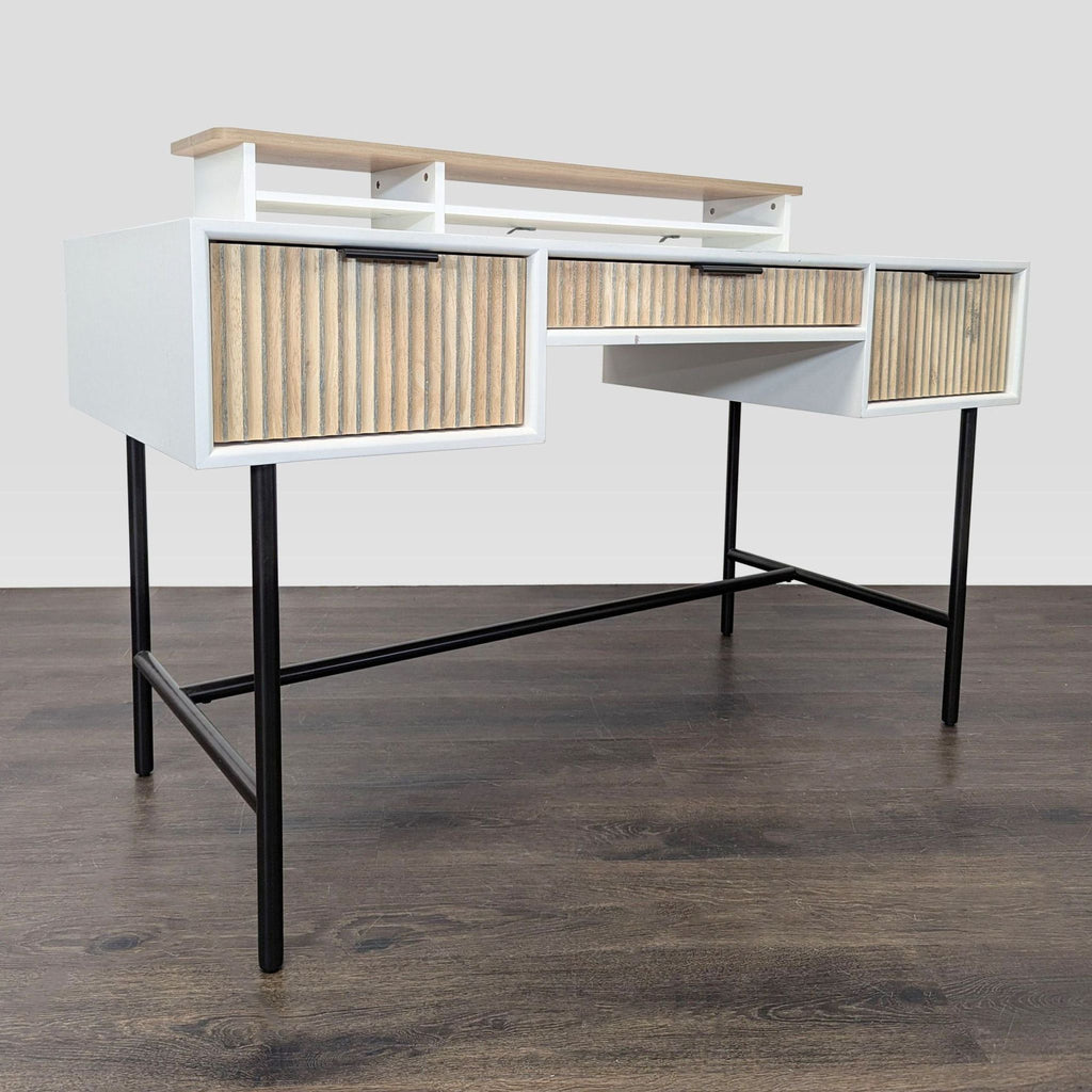 West Elm Quinn Modern Desk with Three Drawers and Raised Shelf - Accepted Offer (34.21% discount)