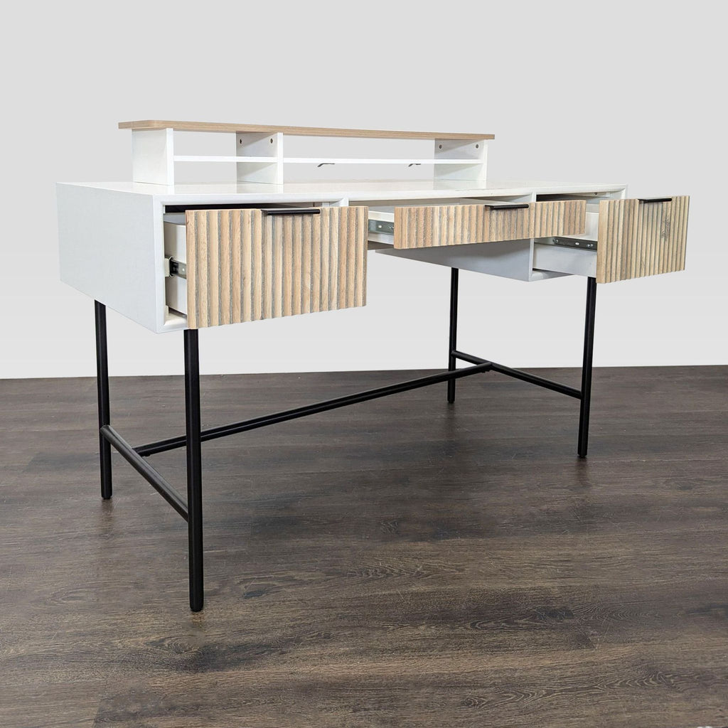 West Elm Quinn Modern Desk with Three Drawers and Raised Shelf - Accepted Offer (34.21% discount)