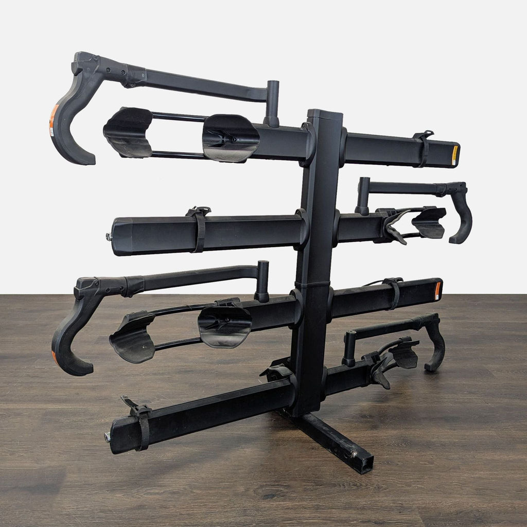 Sturdy used Kuat outdoor bike rack holds up to 4 bicycles, features secure mounts and all parts included.