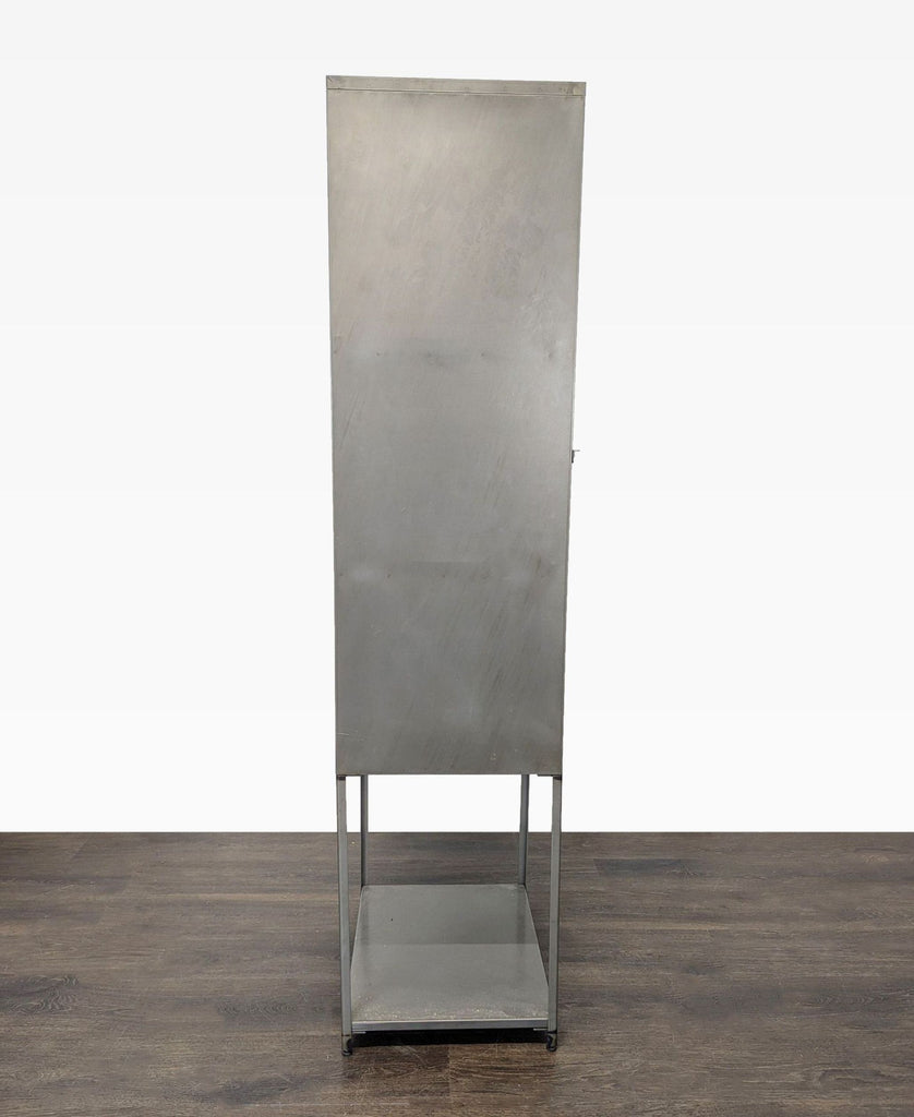 Three Shelf Metal Cabinet with Glass Doors