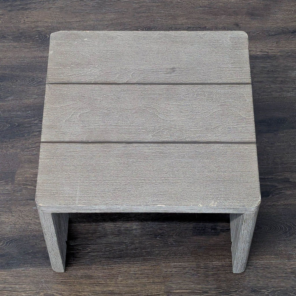 Restoration Hardware Matira Modern Gray Wood Outdoor Side Table