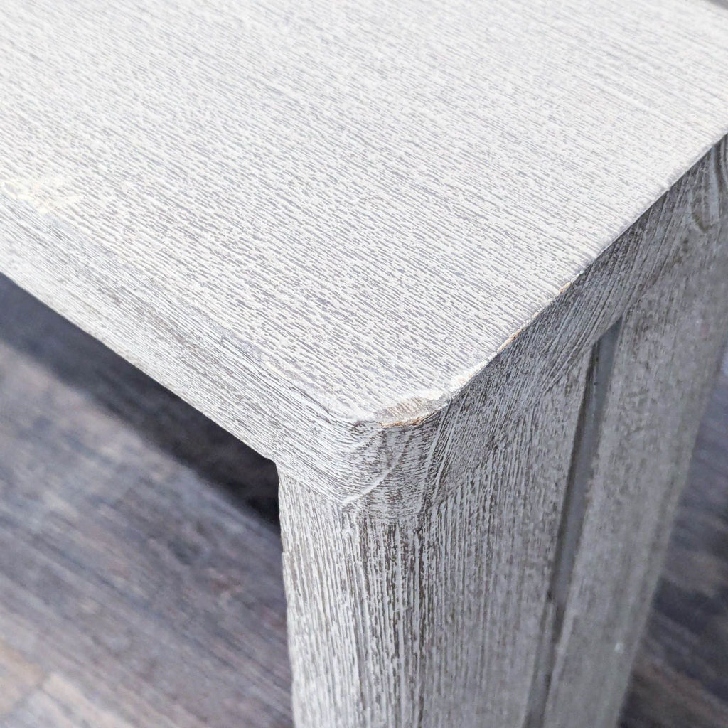 Restoration Hardware Matira Modern Gray Wood Outdoor Side Table