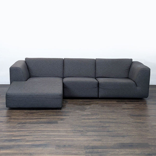 EQ3 Morten Dark Grey 4-Seat Sectional Sofa with Left Chaise