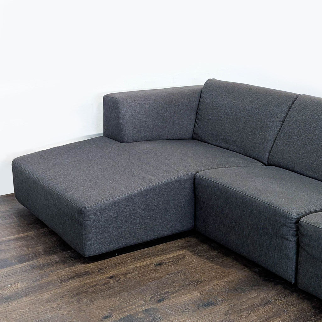 EQ3 Morten Dark Grey 4-Seat Sectional Sofa with Left Chaise