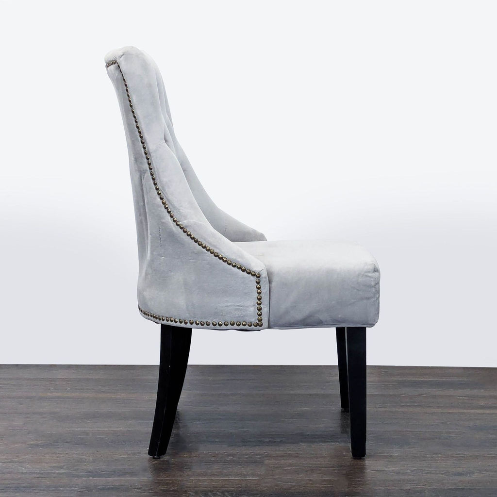 World Market Tufted Back Dining Chair with Nailhead Trim