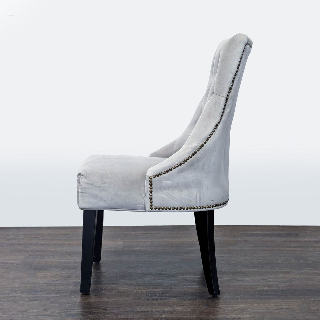 World Market Tufted Back Dining Chair with Nailhead Trim