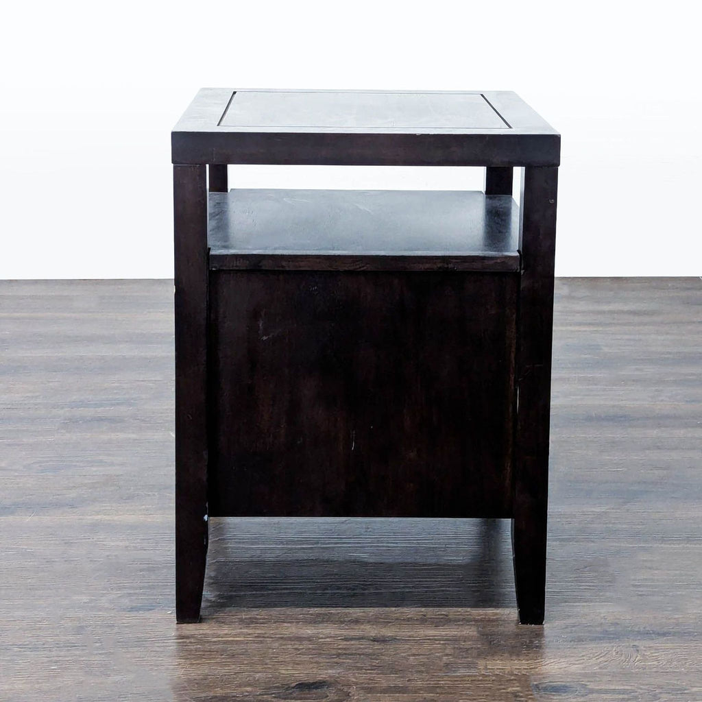 Two Drawer Nightstand with Open Shelf