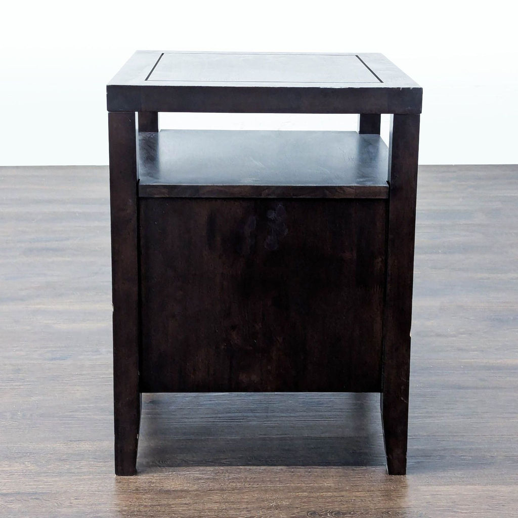 Two Drawer Nightstand with Open Shelf