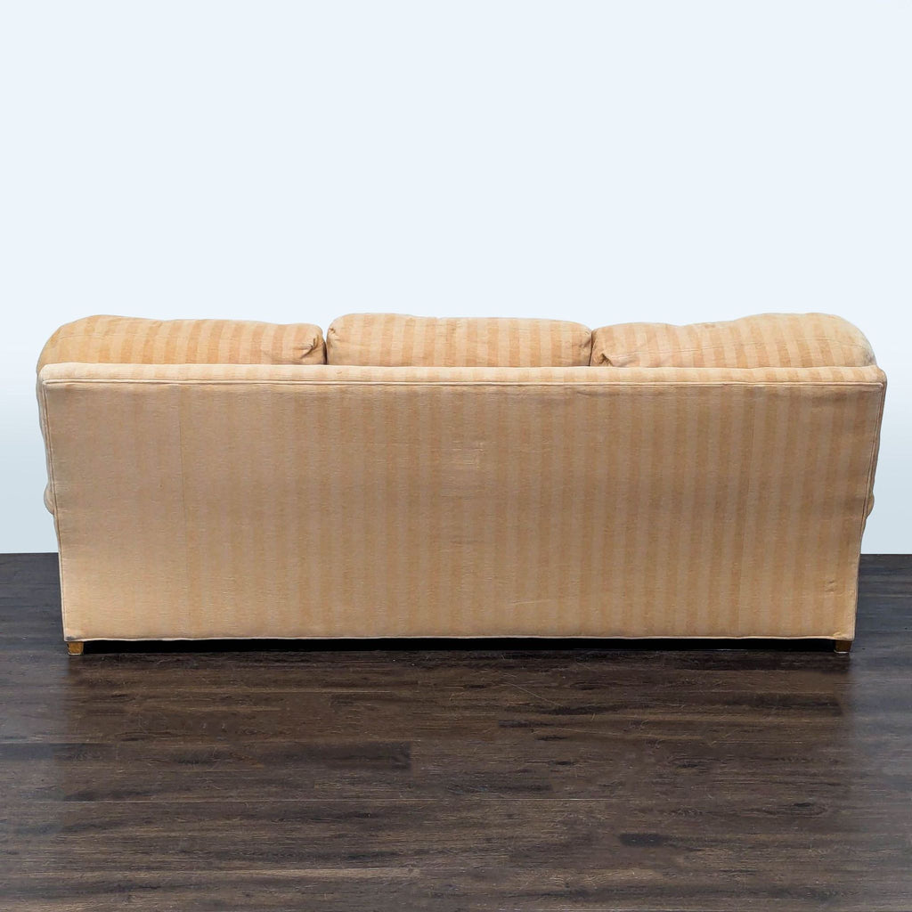 Crate & Barrel Essex 3-Seat Beige Striped Sofa with Cushions