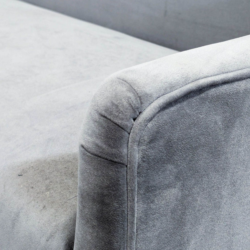 Modern Grey Loveseat/Banquette with Wooden Legs