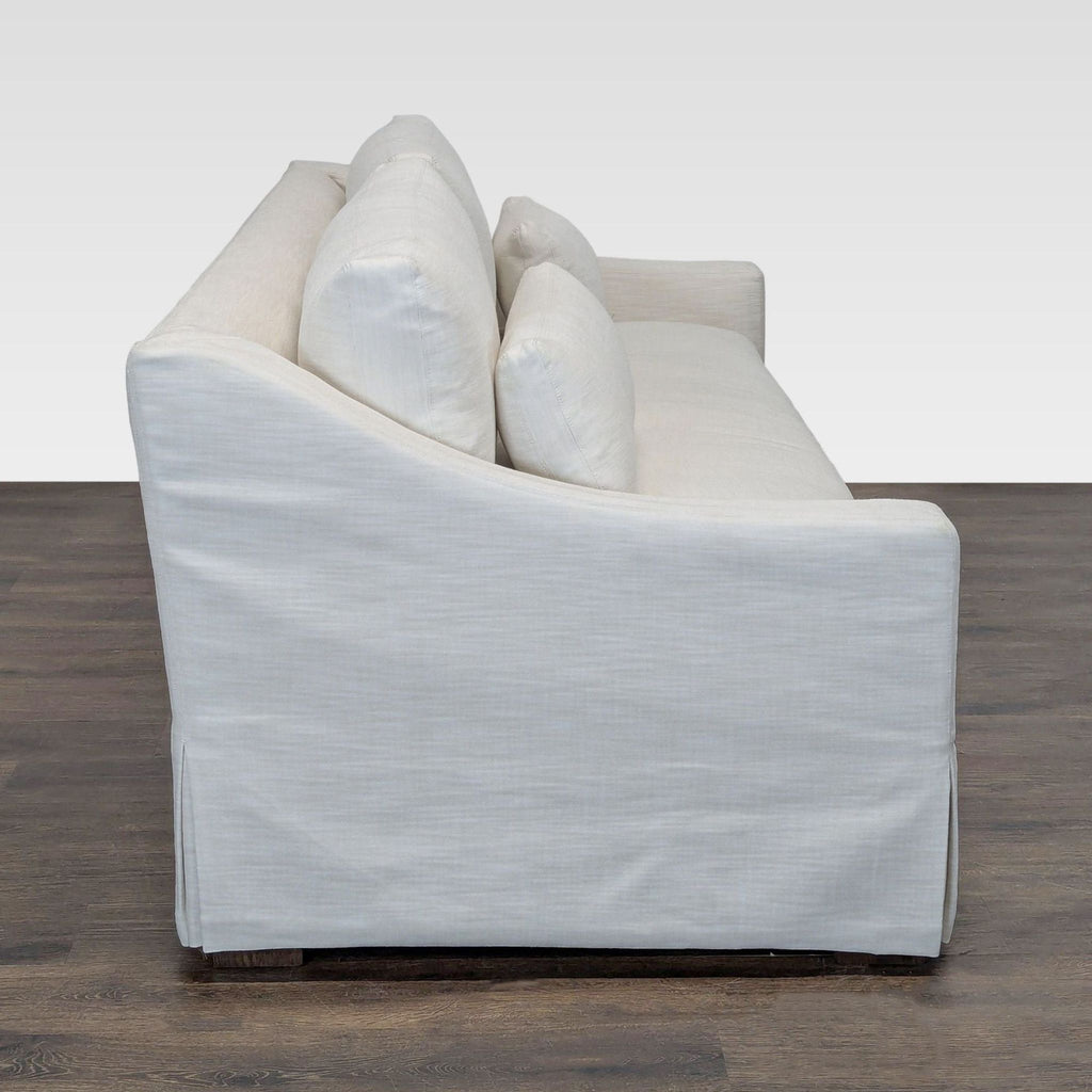 Restoration Hardware Belgian White Slipcovered Fabric Loveseat with Cushions - Accepted Offer (19.23% discount)