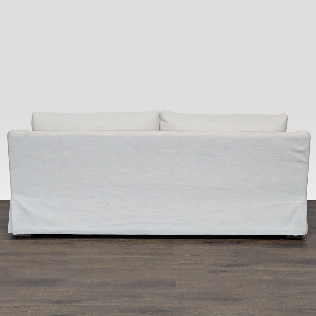 Restoration Hardware Belgian White Slipcovered Fabric Loveseat with Cushions