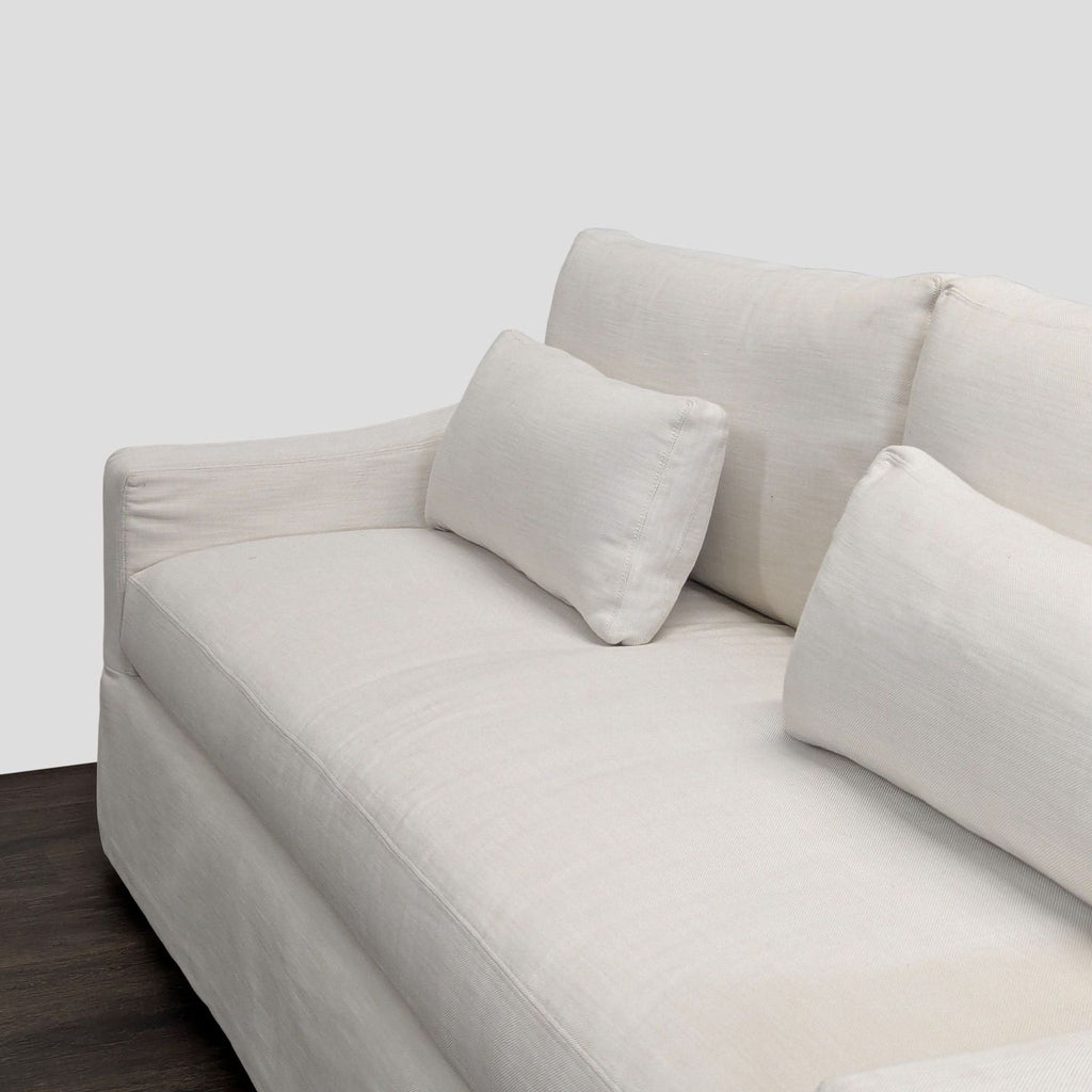 Restoration Hardware Belgian White Slipcovered Fabric Loveseat with Cushions - Accepted Offer (19.23% discount)