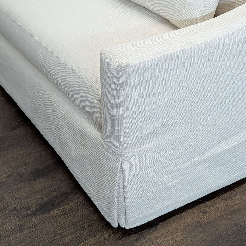 Restoration Hardware Belgian White Slipcovered Fabric Loveseat with Cushions - Accepted Offer (19.23% discount)