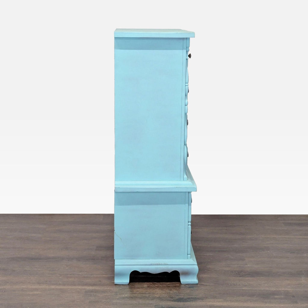 Sumter Blue Classic 6-Drawer Dresser with Brass Handles