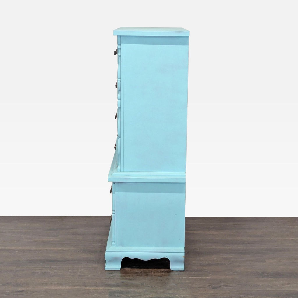 Sumter Blue Classic 6-Drawer Dresser with Brass Handles