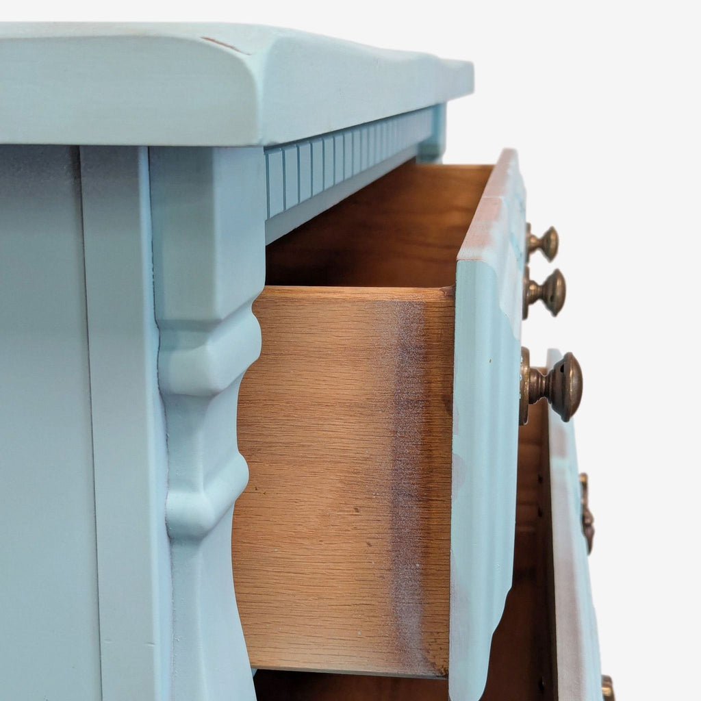 Sumter Blue Classic 6-Drawer Dresser with Brass Handles