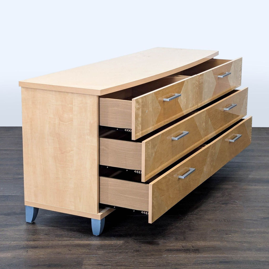 Alf Italia Contemporary 6-Drawer Geometric Wood Dresser