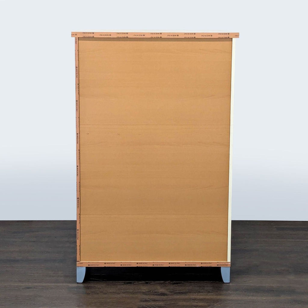 Alf Italia Contemporary 5-Drawer Light Wood Dresser with Silver Handles