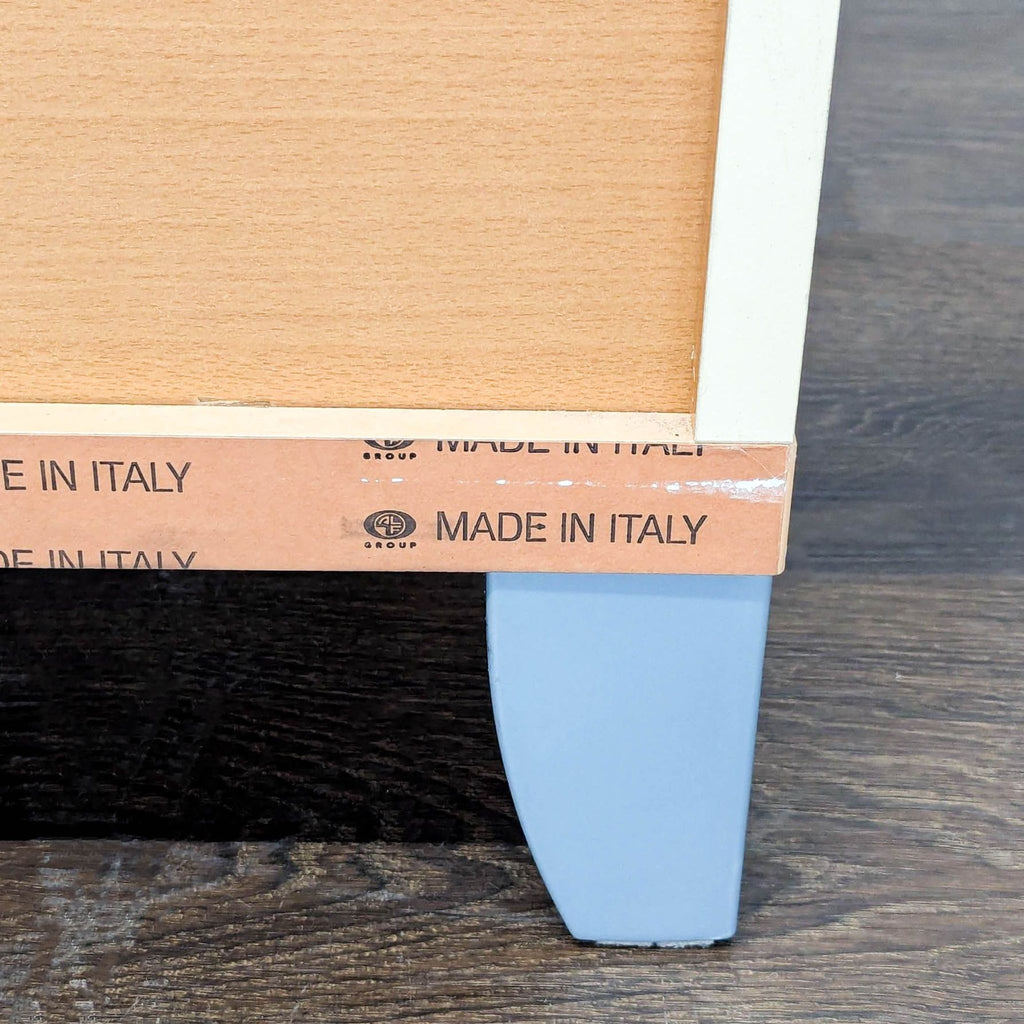 Alf Italia Contemporary 5-Drawer Light Wood Dresser with Silver Handles