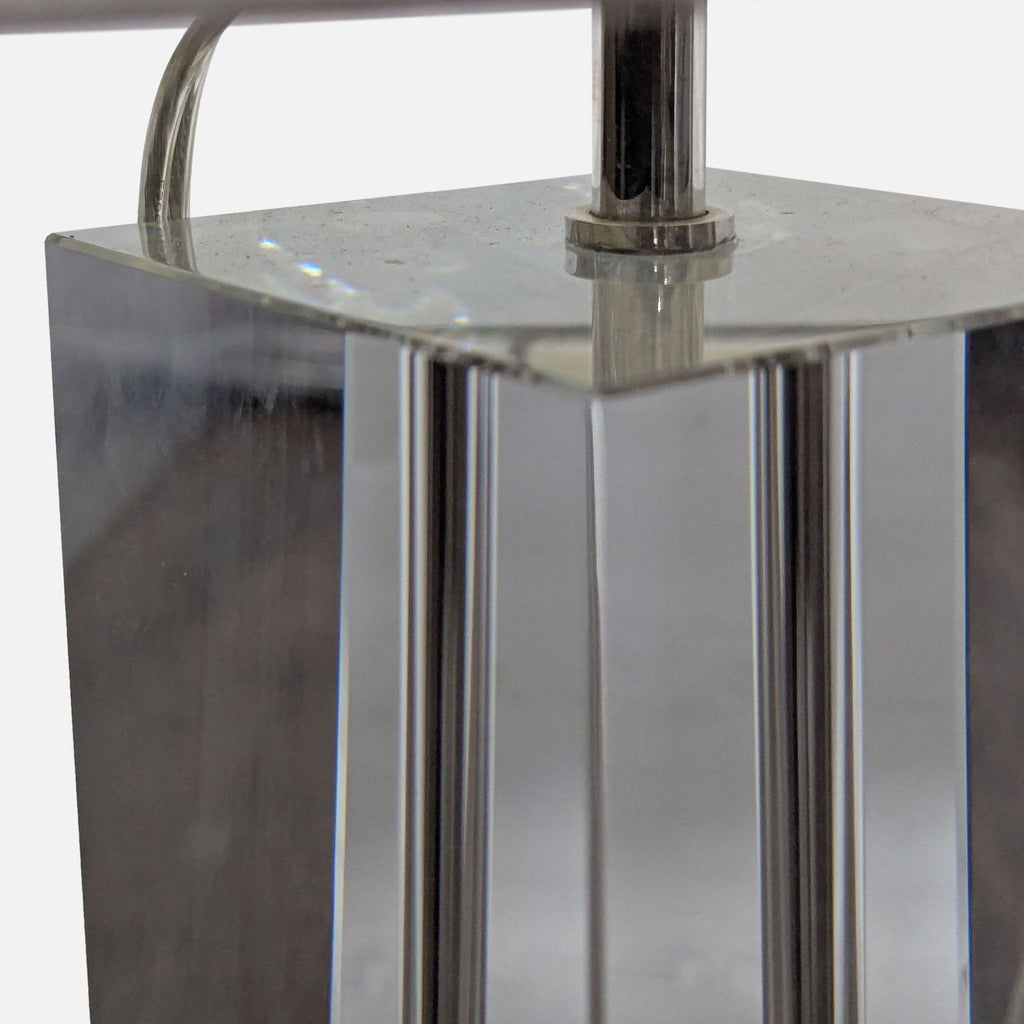 Room & Board Madison Modern Table Lamp with Lead Crystal Base and White Rectangular Shade