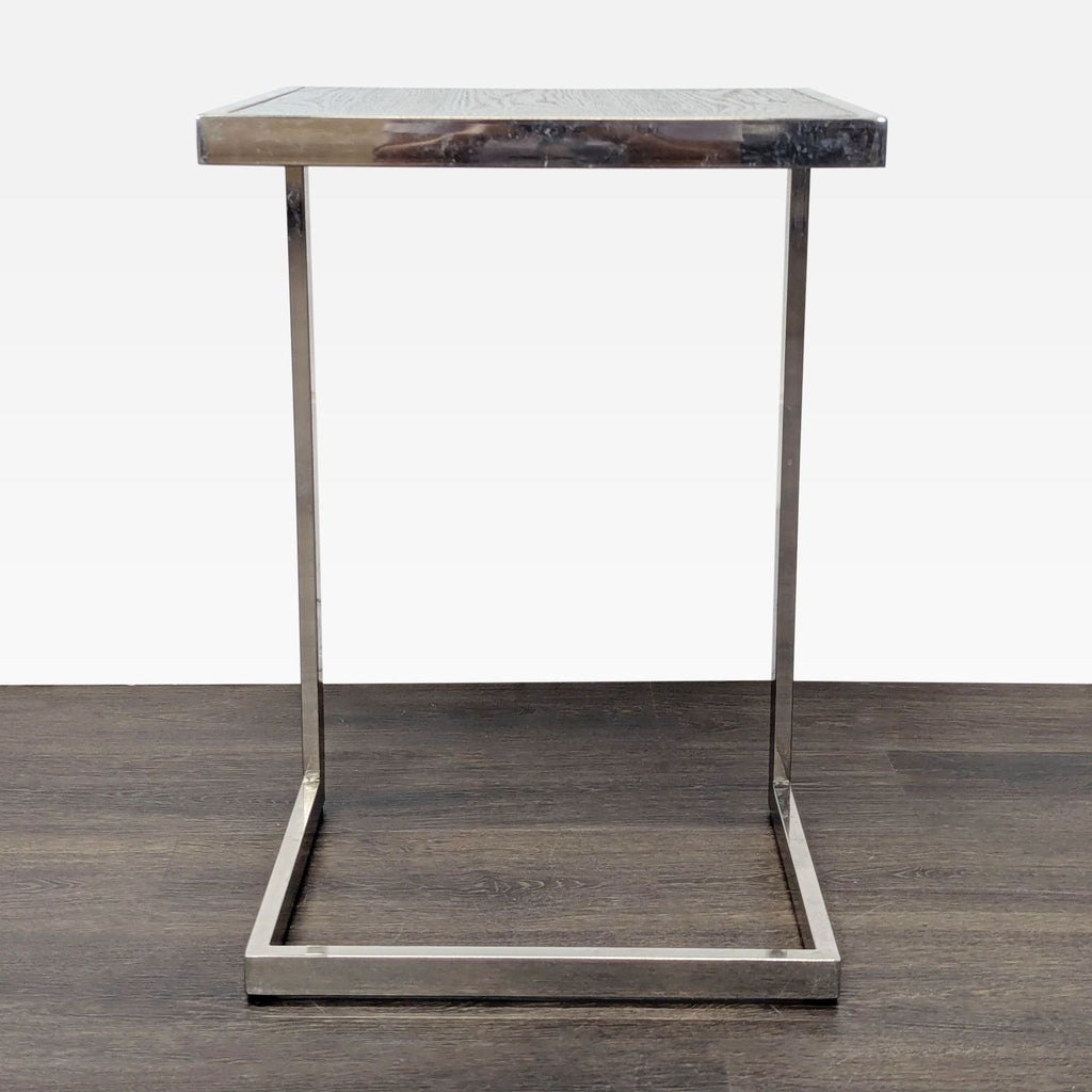 Wood and Metal "C" Table