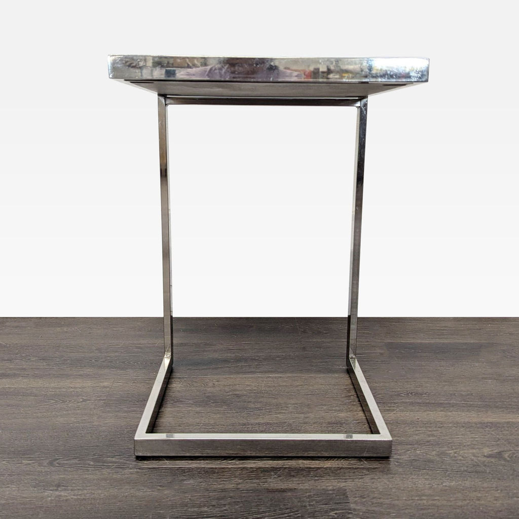 Wood and Metal "C" Table